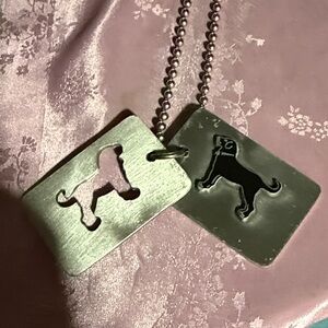 The Black Dog Double Tag Dog Silhouette Necklace